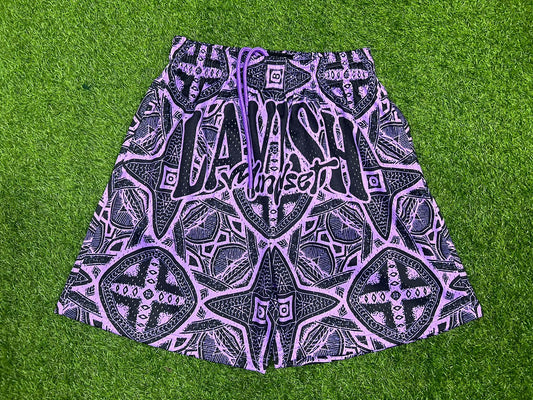 PURPLE AND BLACK "MESH SHORTS"